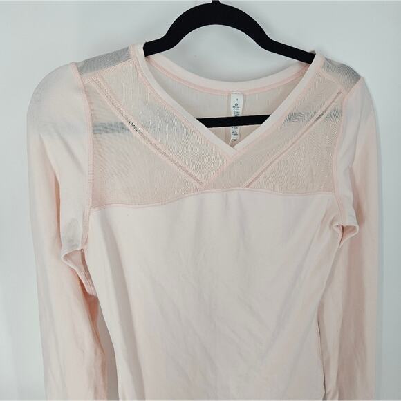 Lululemon Heathered Parfait Pink Just Breathe Long Sleeve 4 - Picture 5 of 9